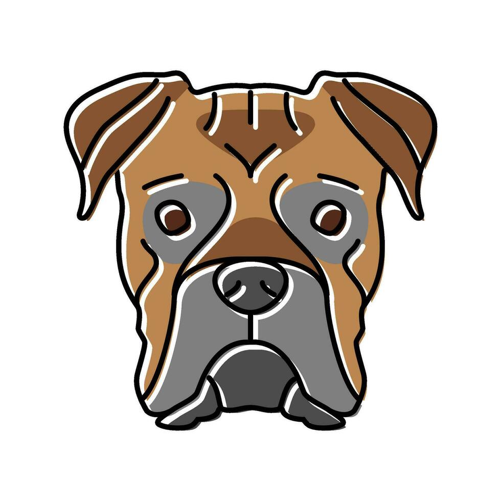 Boxer perro perrito mascota color icono vector ilustración