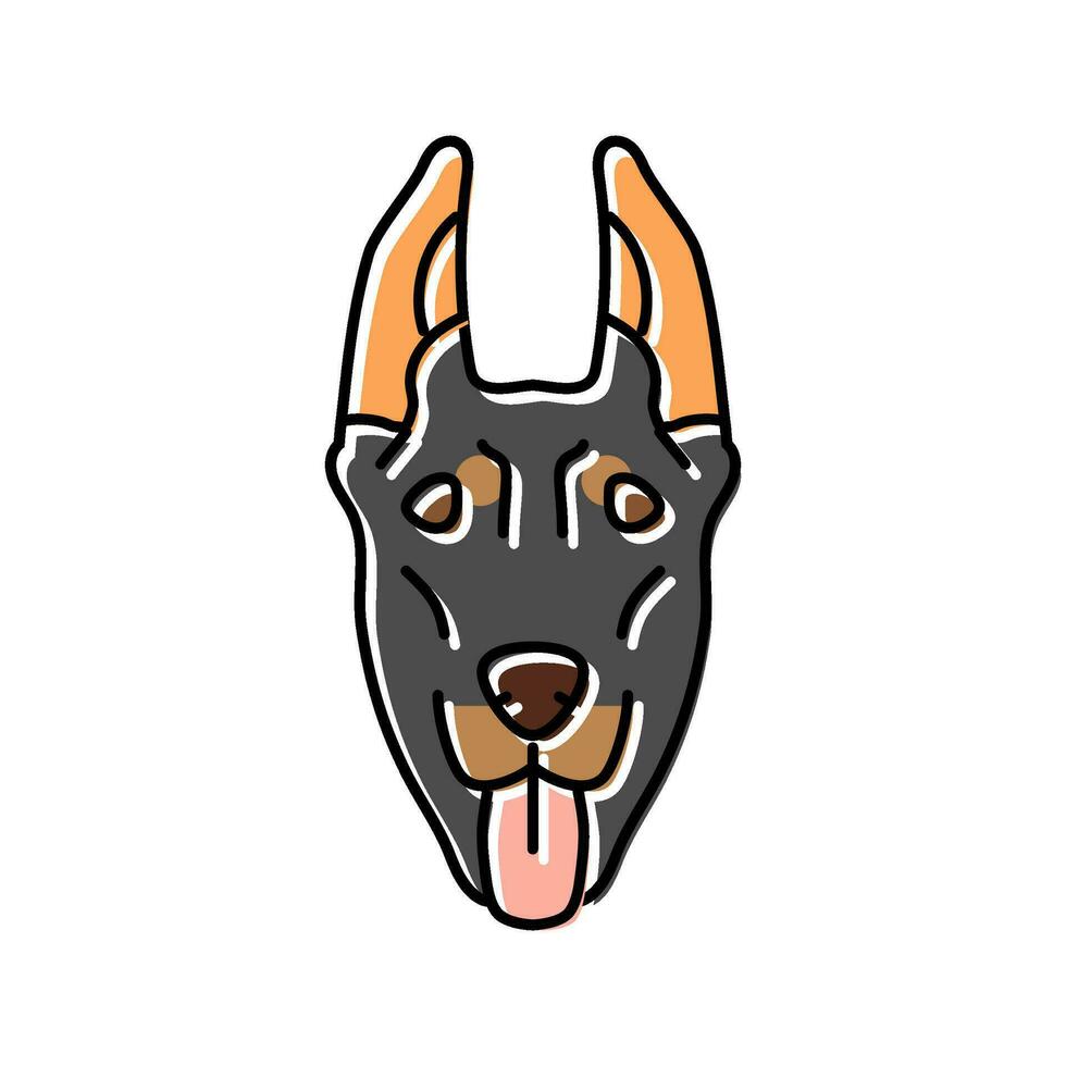 doberman pinscher dog puppy pet color icon vector illustration