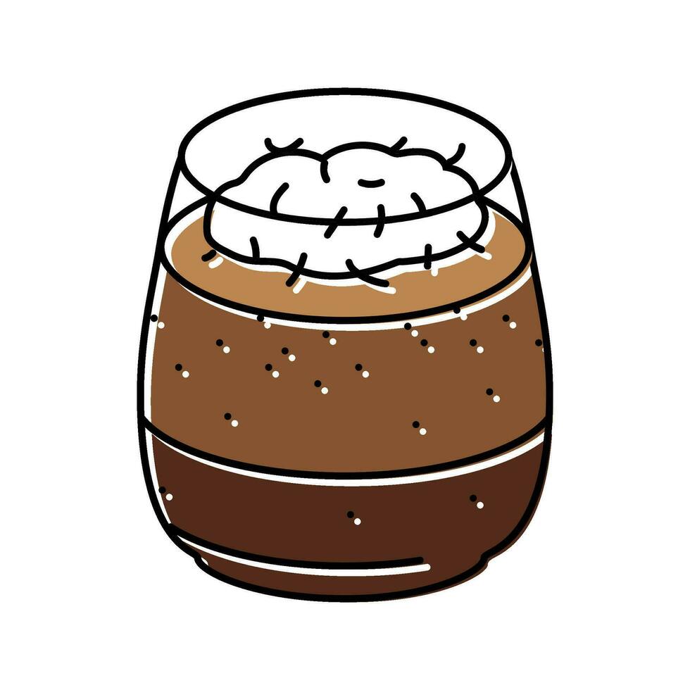 chocolate mousse food snack color icon vector illustration