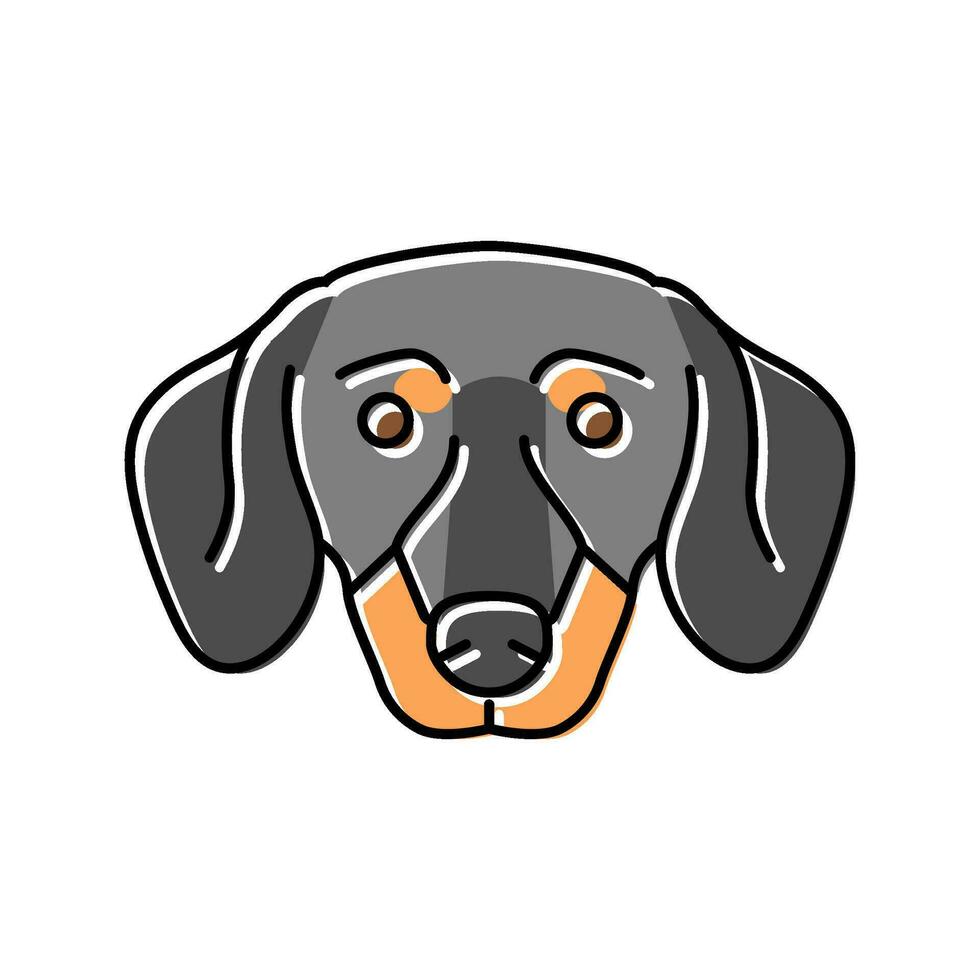 dachshund dog puppy pet color icon vector illustration