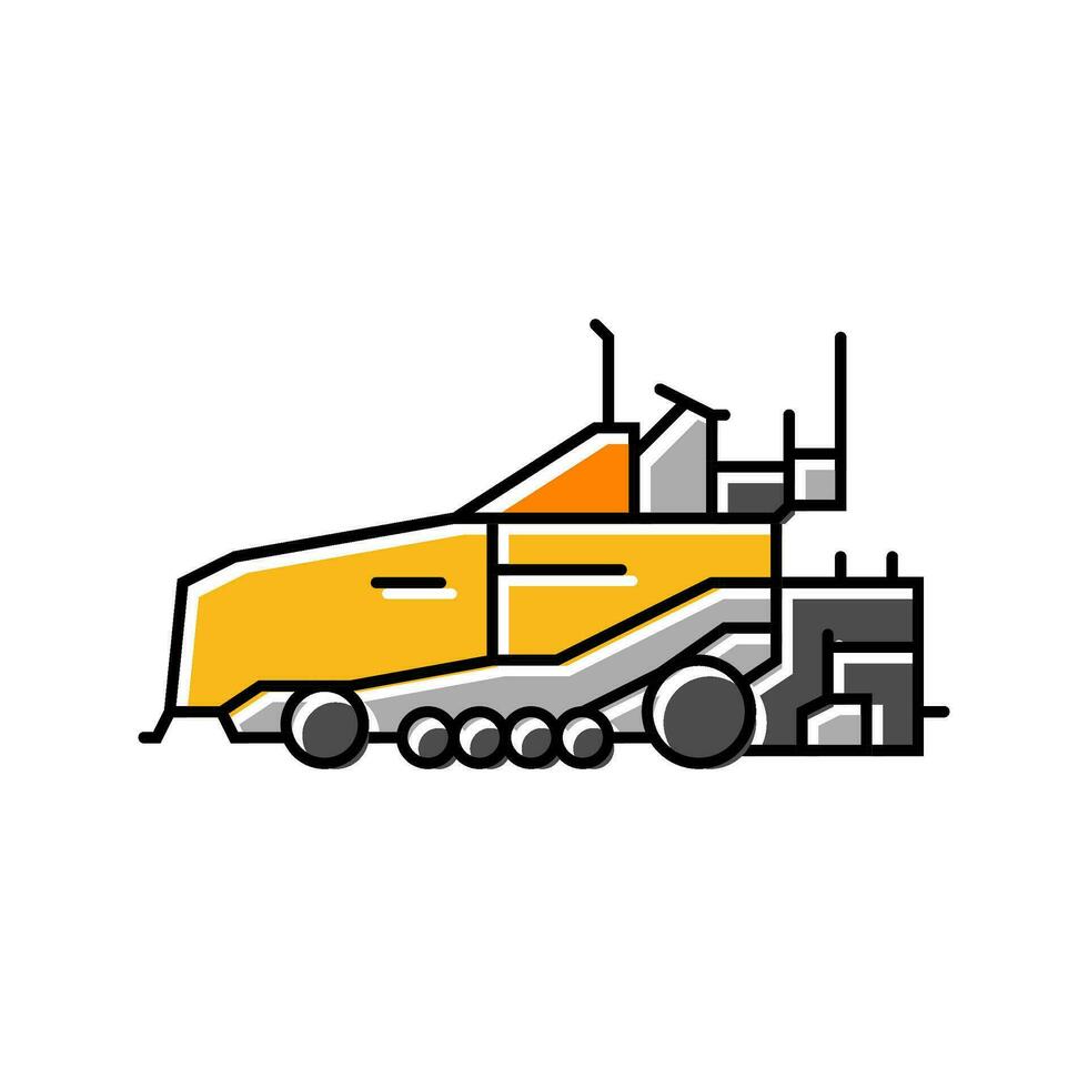 paving machine civil engineer color icon vector illustration