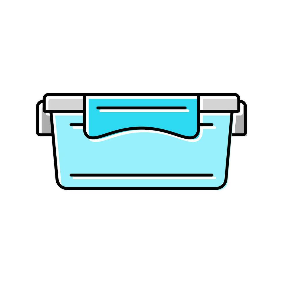 lunch box plastic container color icon vector illustration