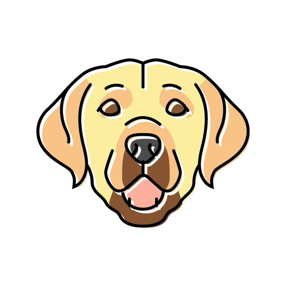 Labrador perdiguero perro perrito mascota color icono vector ilustración