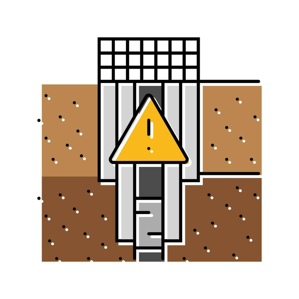 oil well plugging petroleum engineer color icon vector illustration