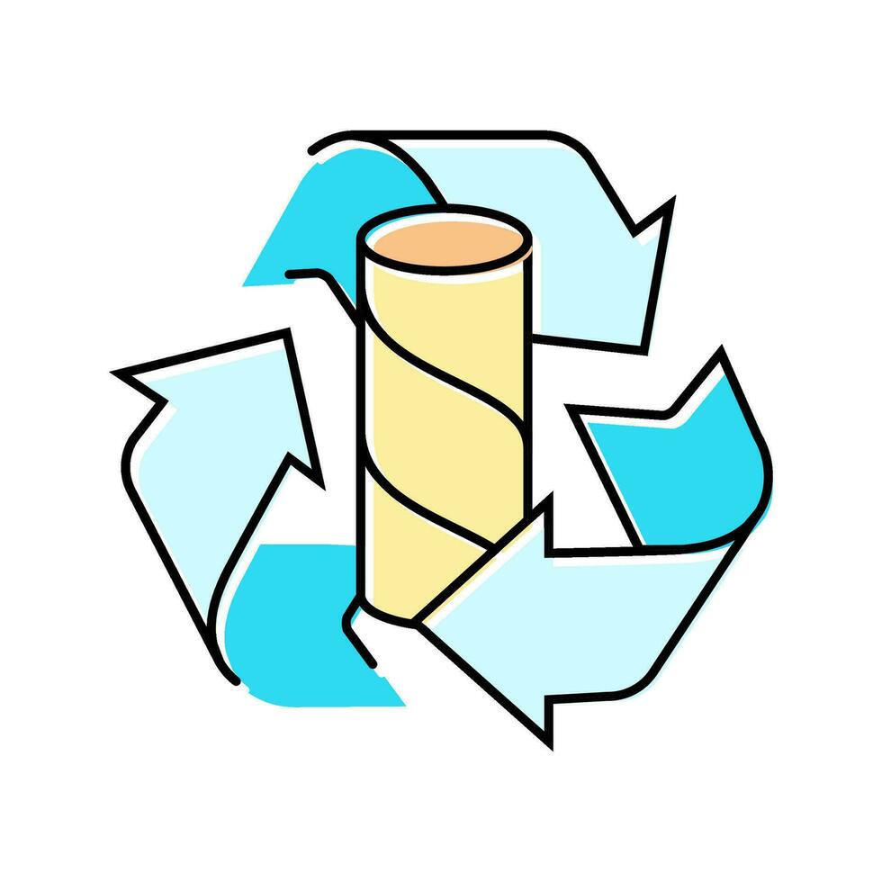 recycling paper towel color icon vector illustration