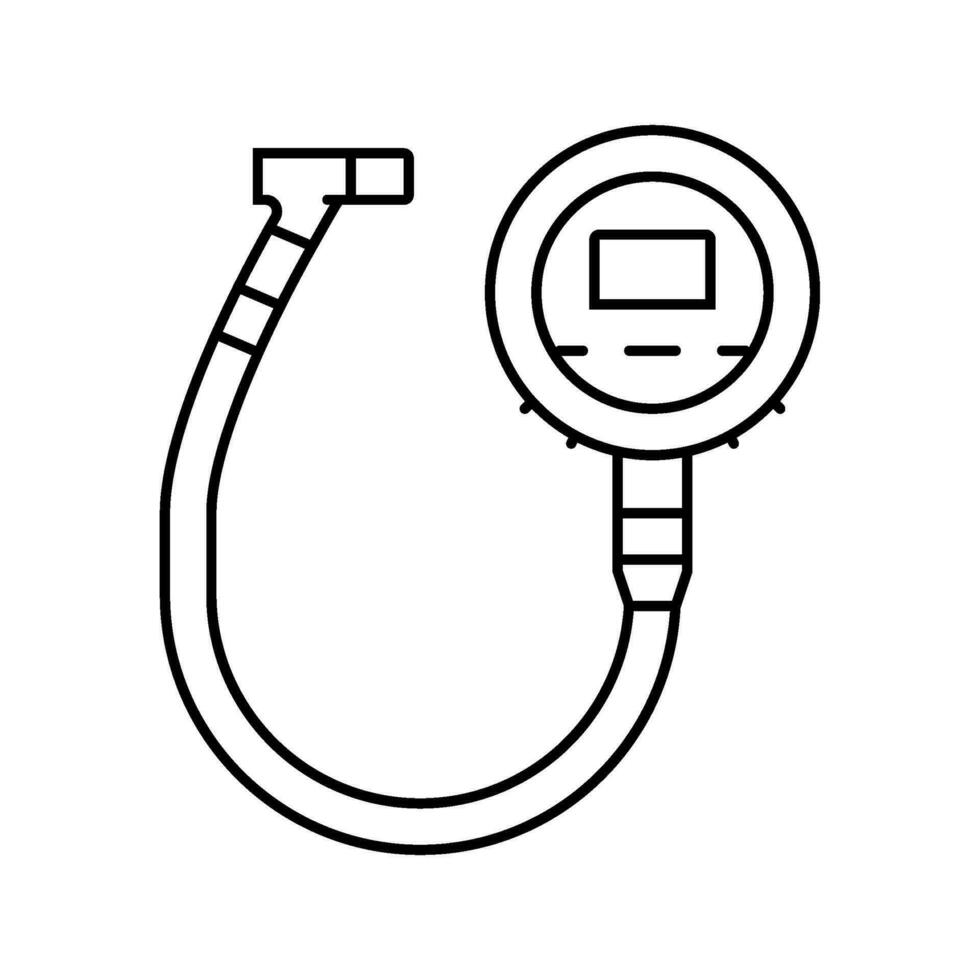tire pressure gauge vehicle line icon vector illustration