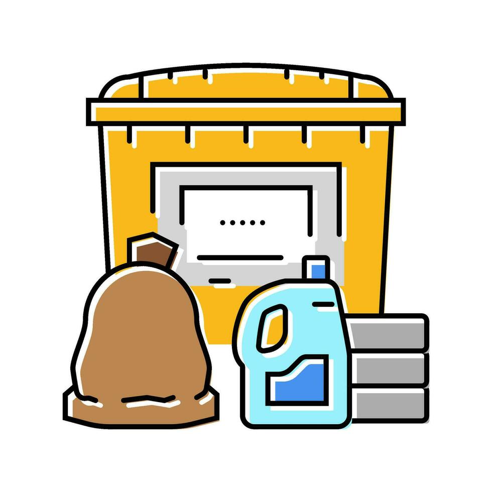 oil spill response kit petroleum engineer color icon vector illustration