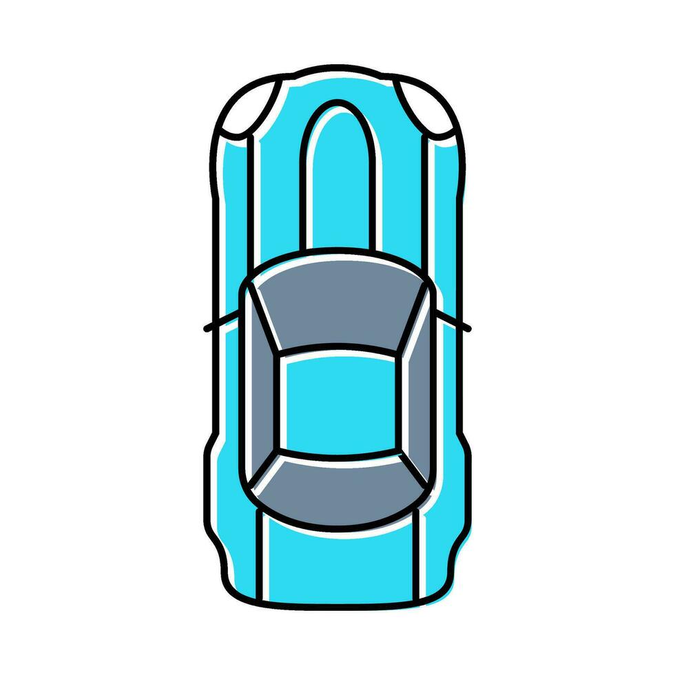 motor coche parte superior ver color icono vector ilustración