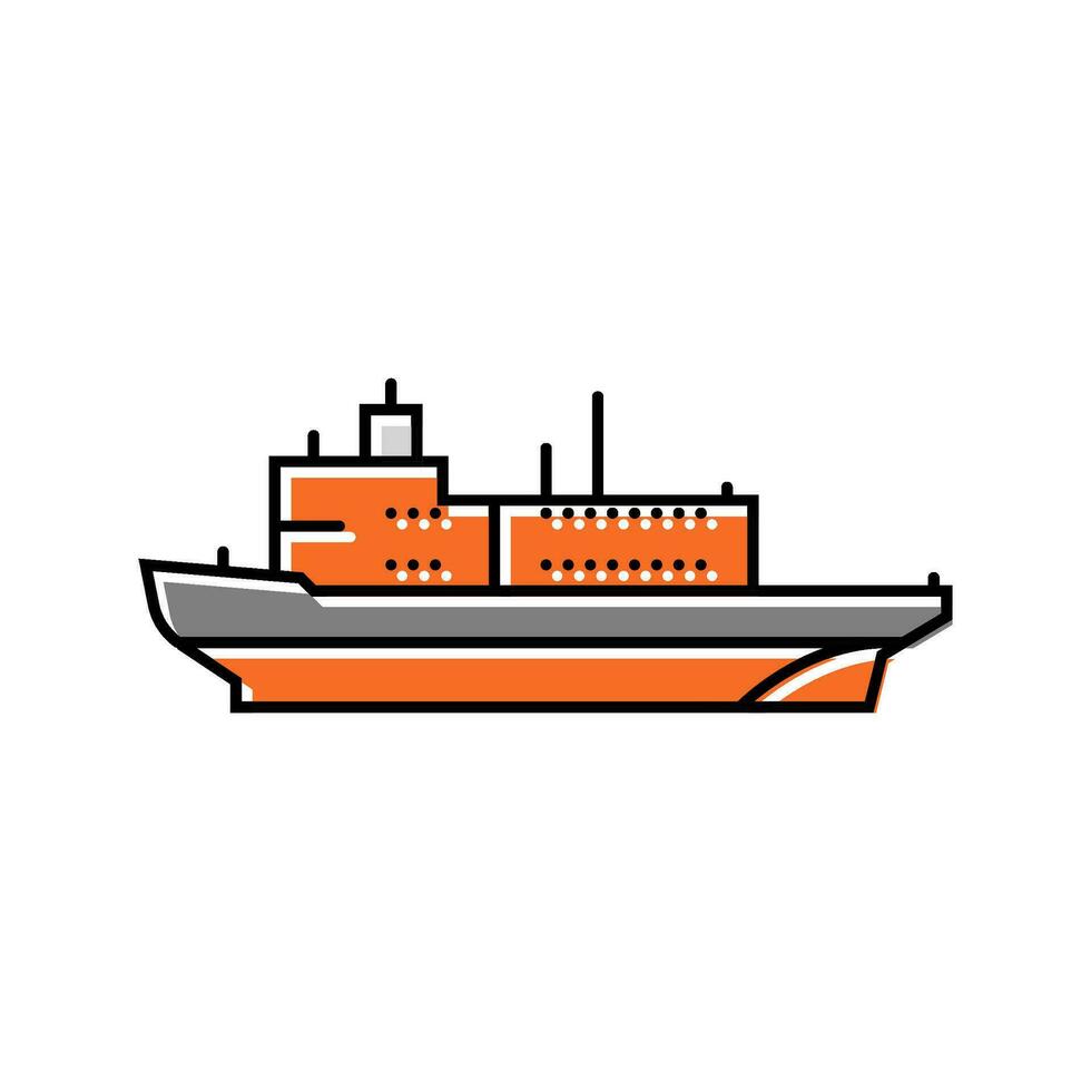 ice breaking ships color icon vector illustration