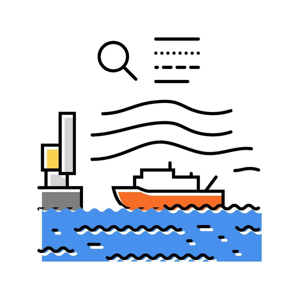 marine hydrodynamics color icon vector illustration