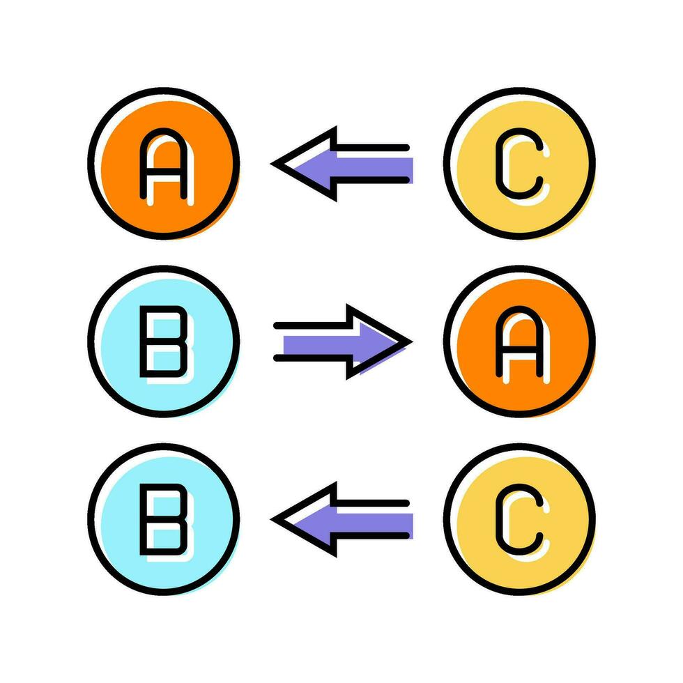 lógica matemáticas Ciencias educación color icono vector ilustración