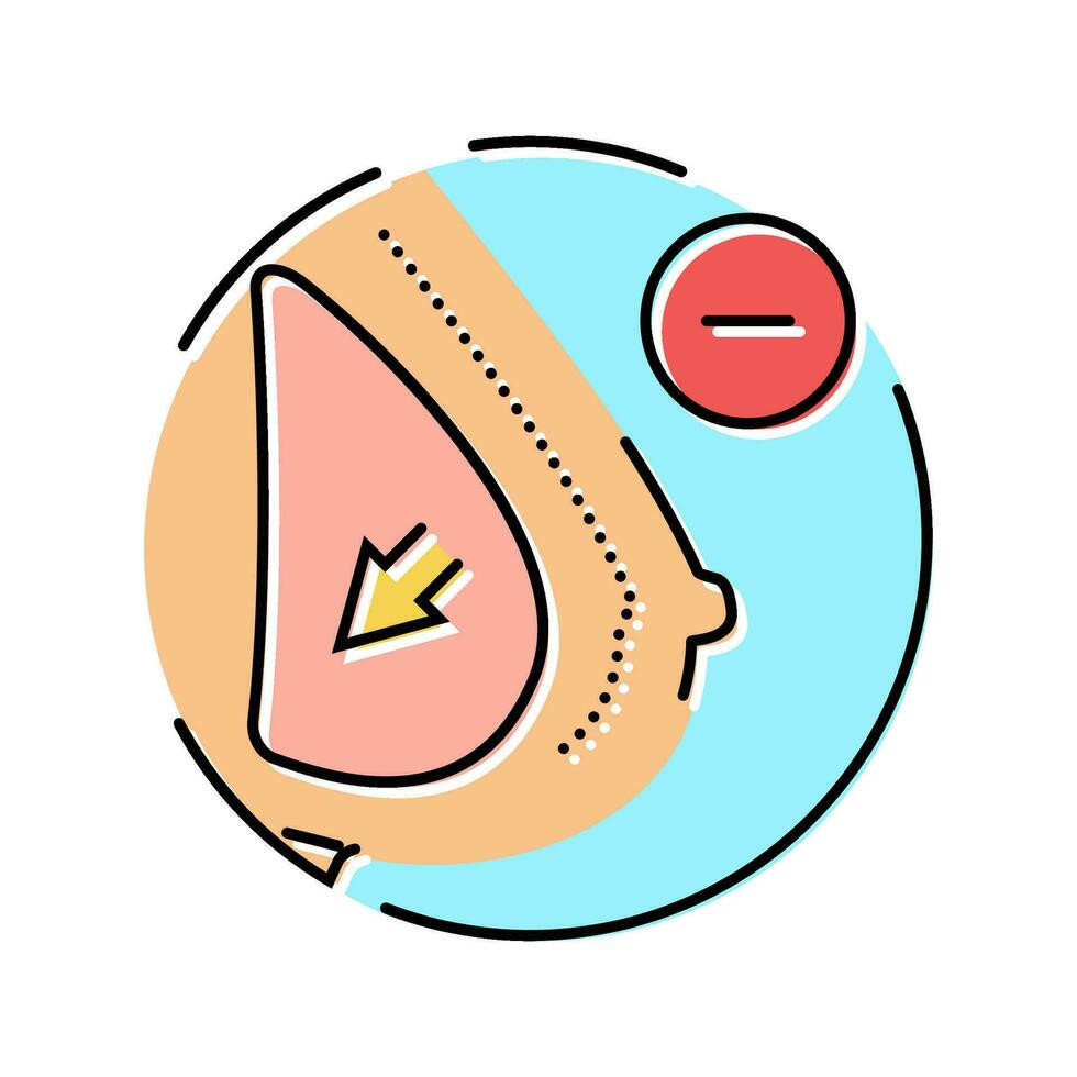 breast reduction surgery color icon vector illustration