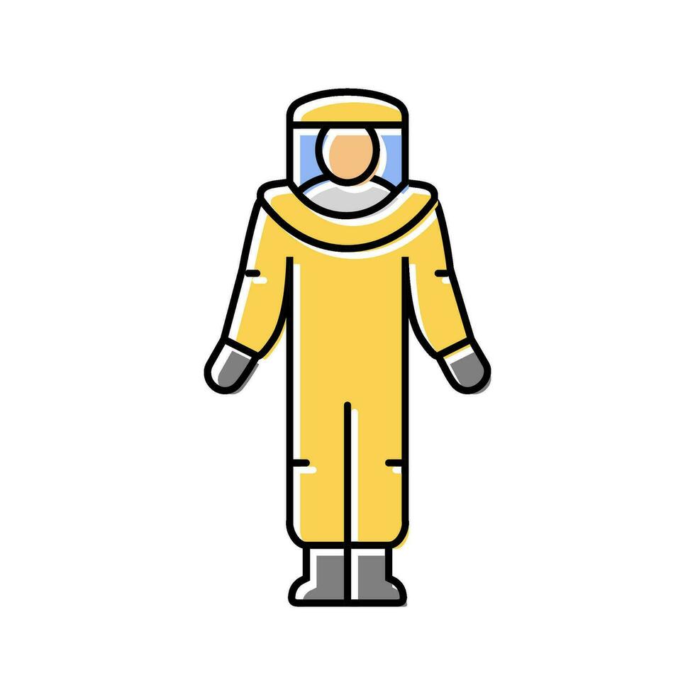 radiation suit nuclear energy color icon vector illustration