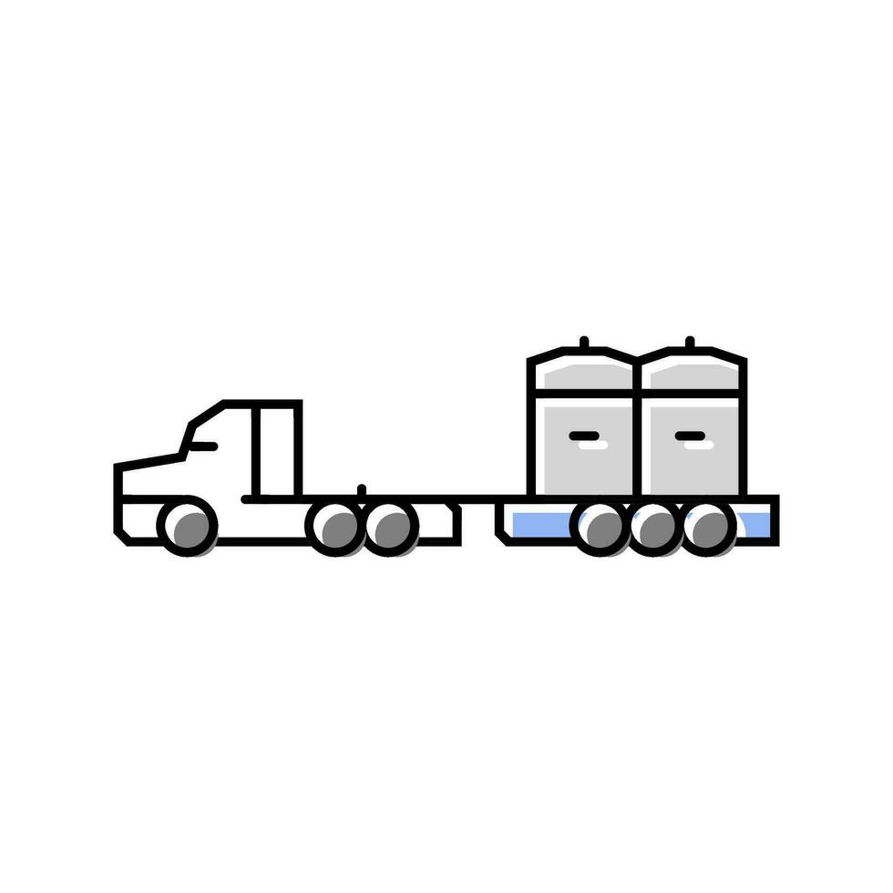 nuclear waste transportation energy color icon vector illustration