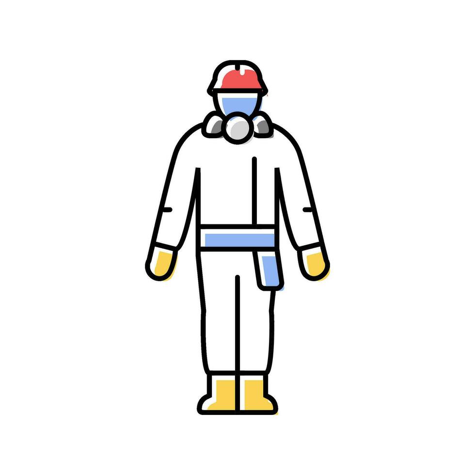 nuclear power plant worker energy color icon vector illustration