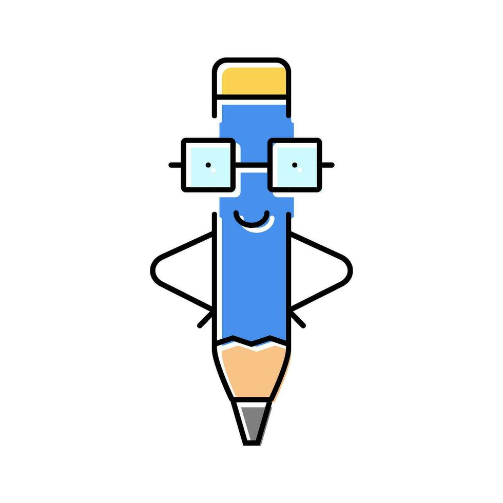 escribir bolígrafo personaje color icono vector ilustración