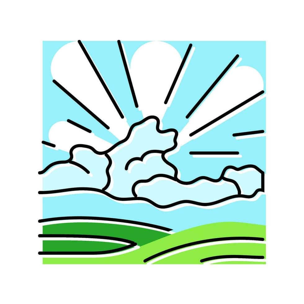 sun rays summer sunlight color icon vector illustration