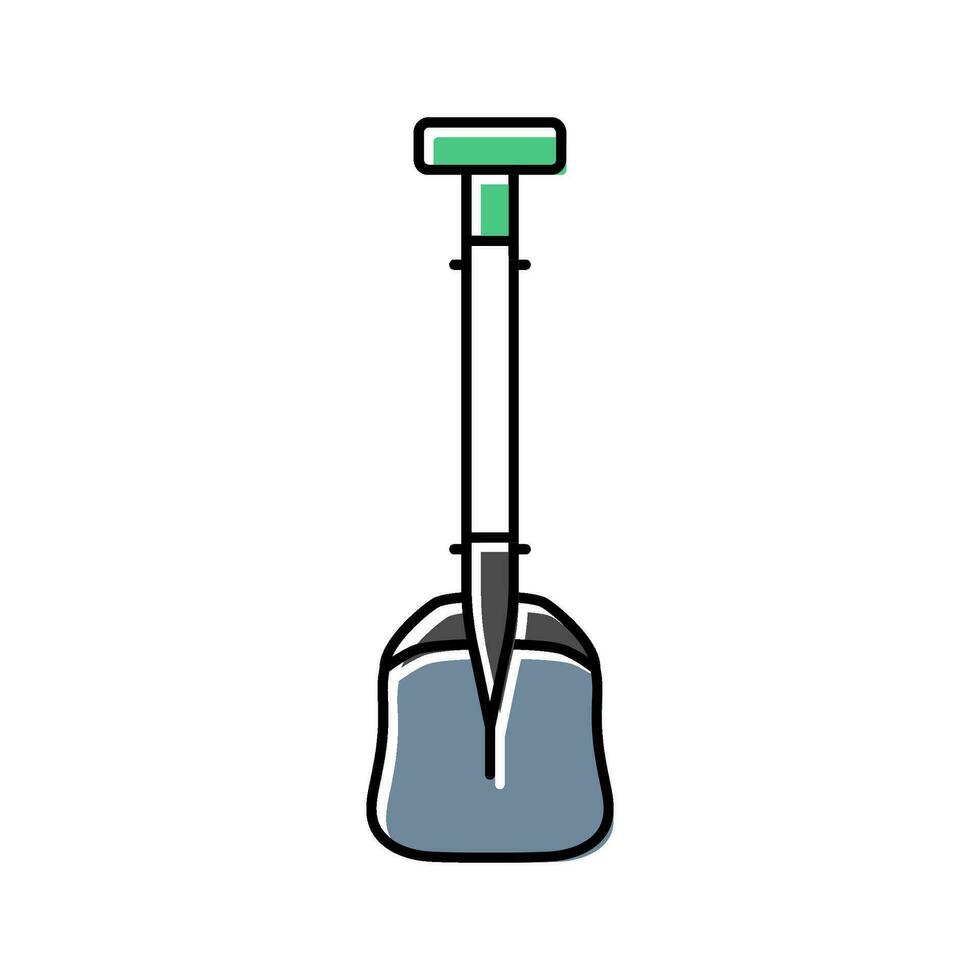 snow shovel mountaineering adventure color icon vector illustration