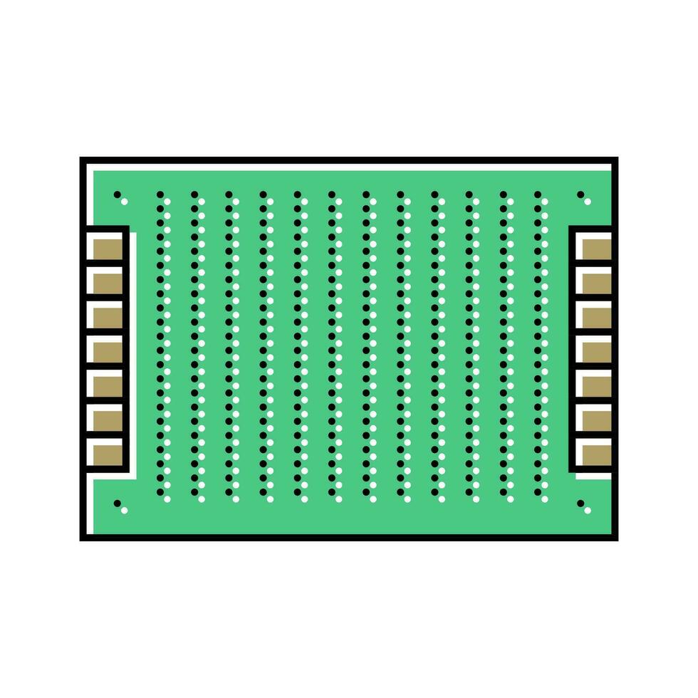 pcb board electronic component color icon vector illustration