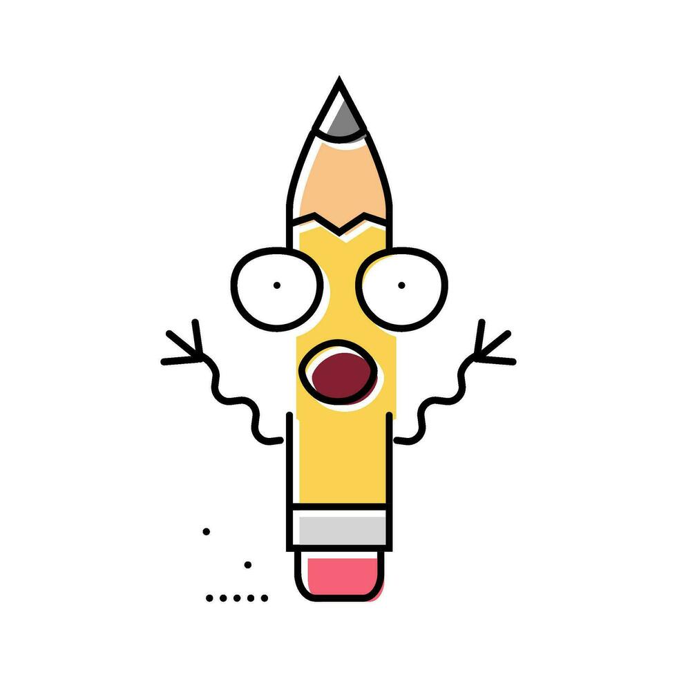 contento bolígrafo personaje color icono vector ilustración