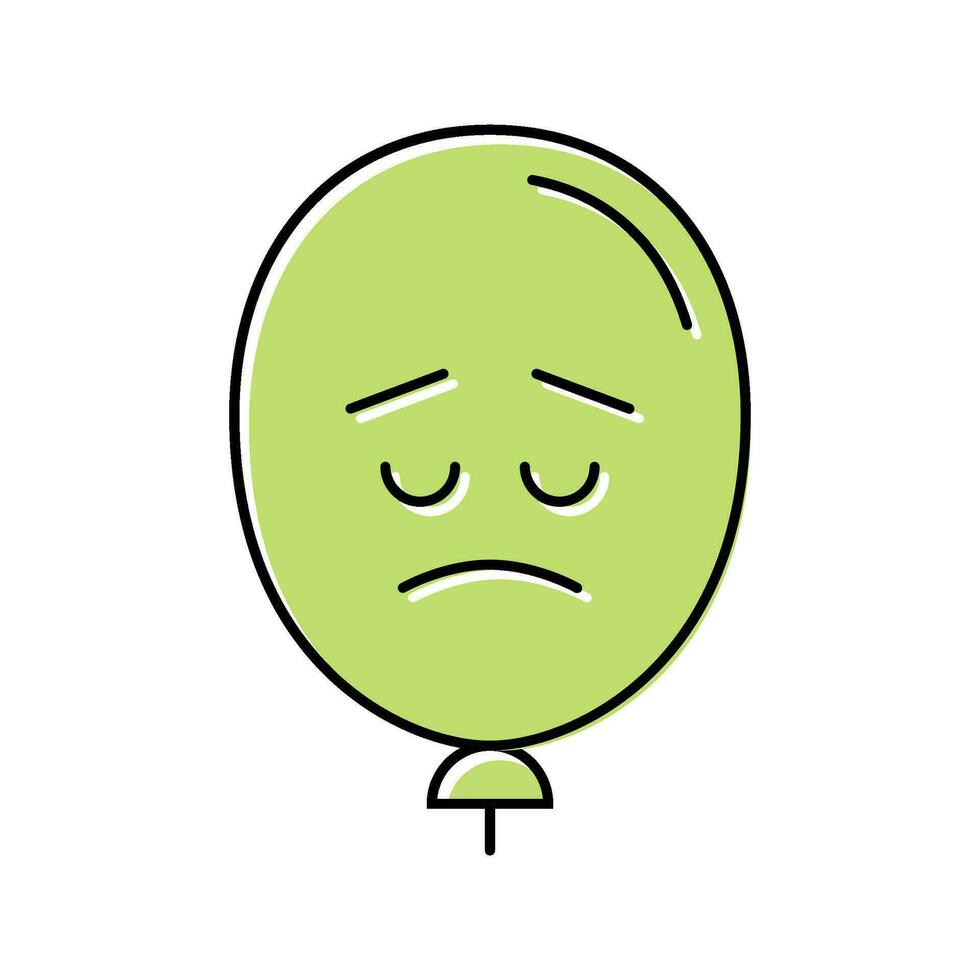 triste globo estado animico color icono vector ilustración