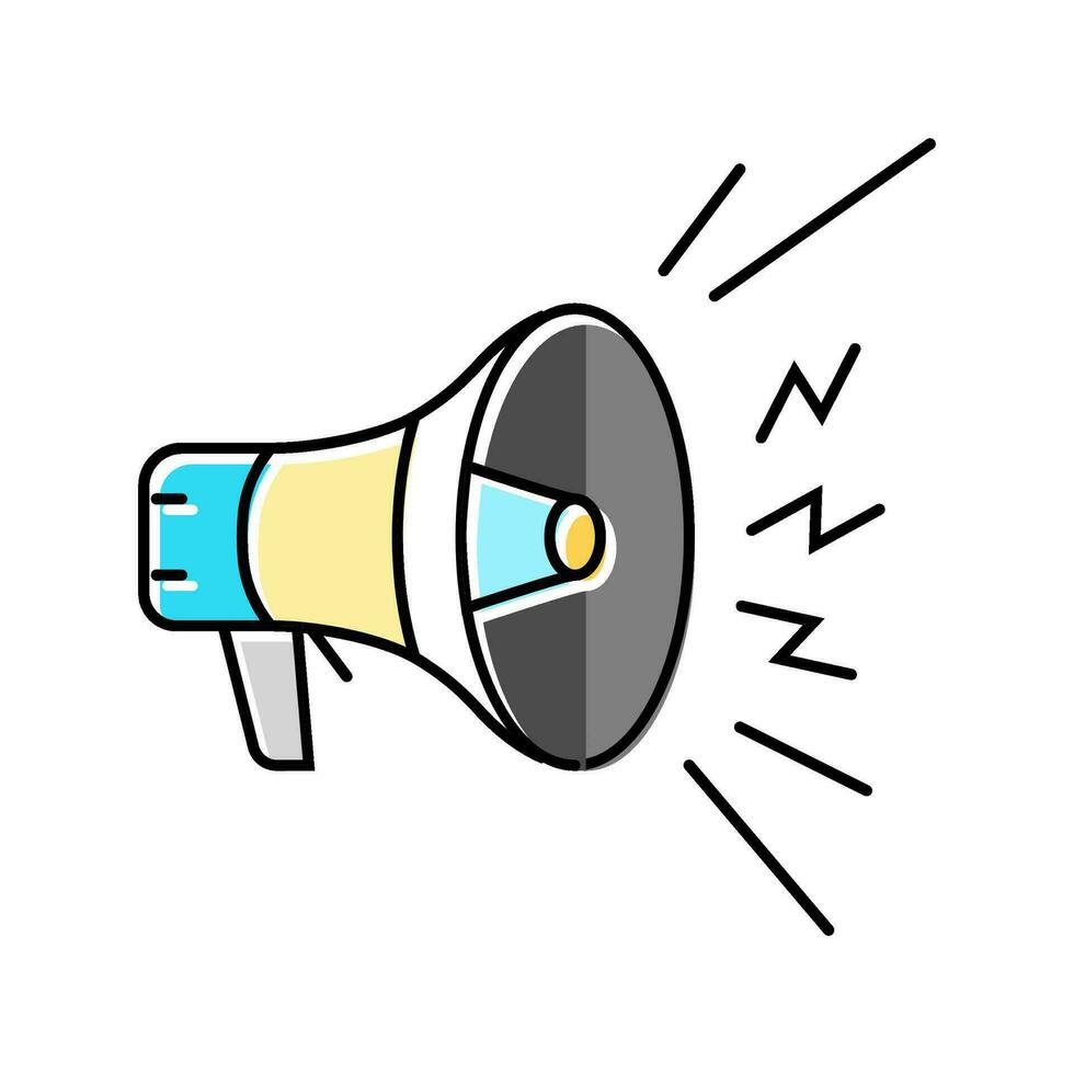 megaphone alert color icon vector illustration