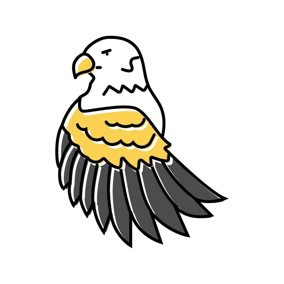 eagle tattoo art vintage color icon vector illustration