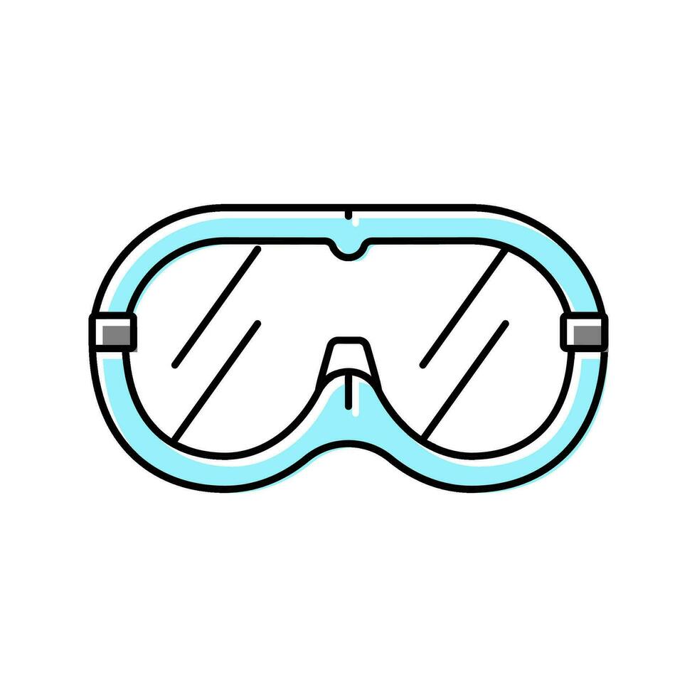 la seguridad gafas de protección ingeniero color icono vector ilustración