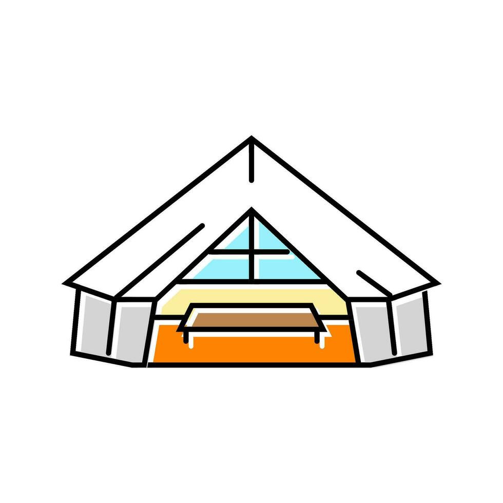 glamping tent camp color icon vector illustration