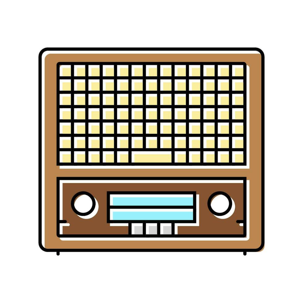 micrófono personaje retro música color icono vector ilustración