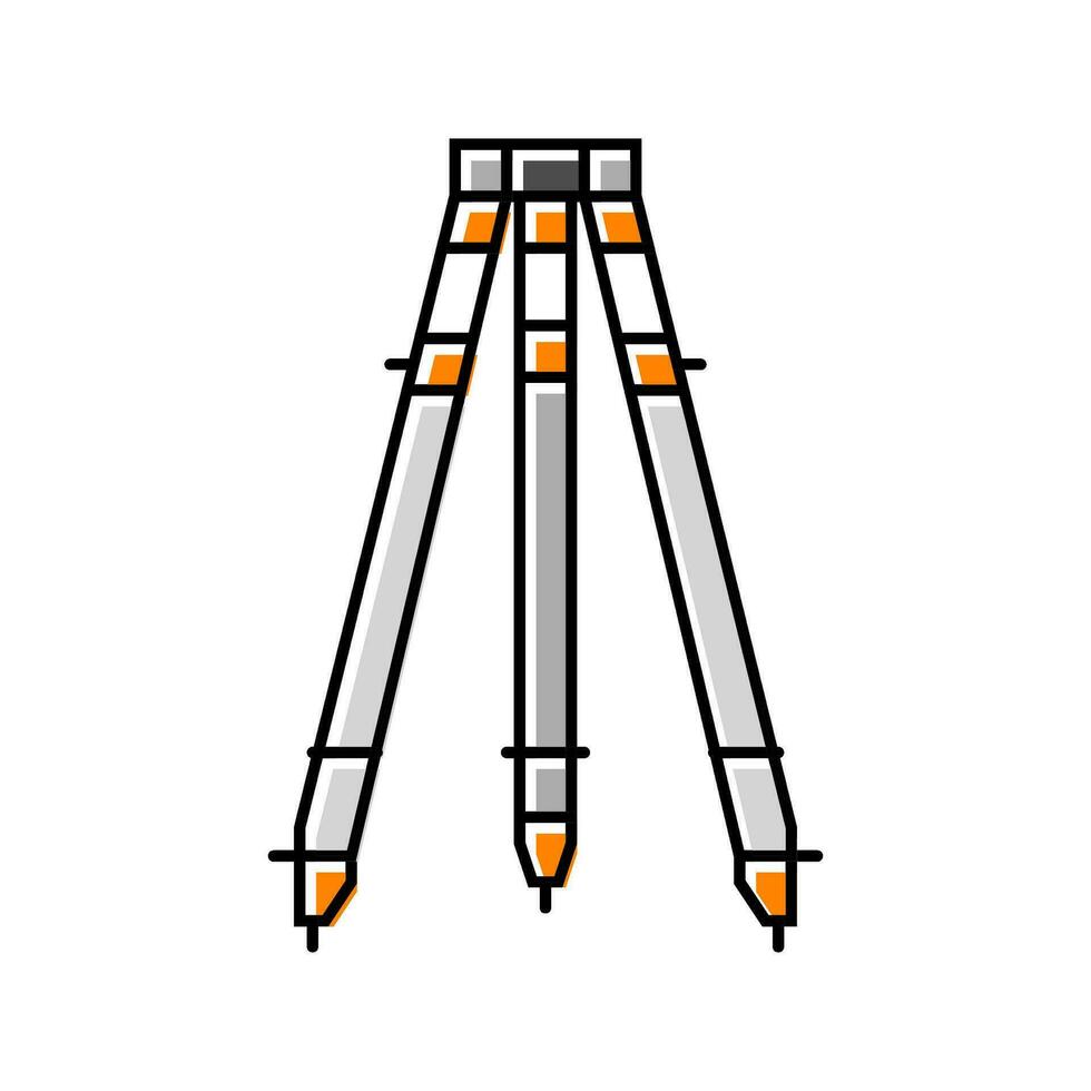 surveyors tripod civil engineer color icon vector illustration