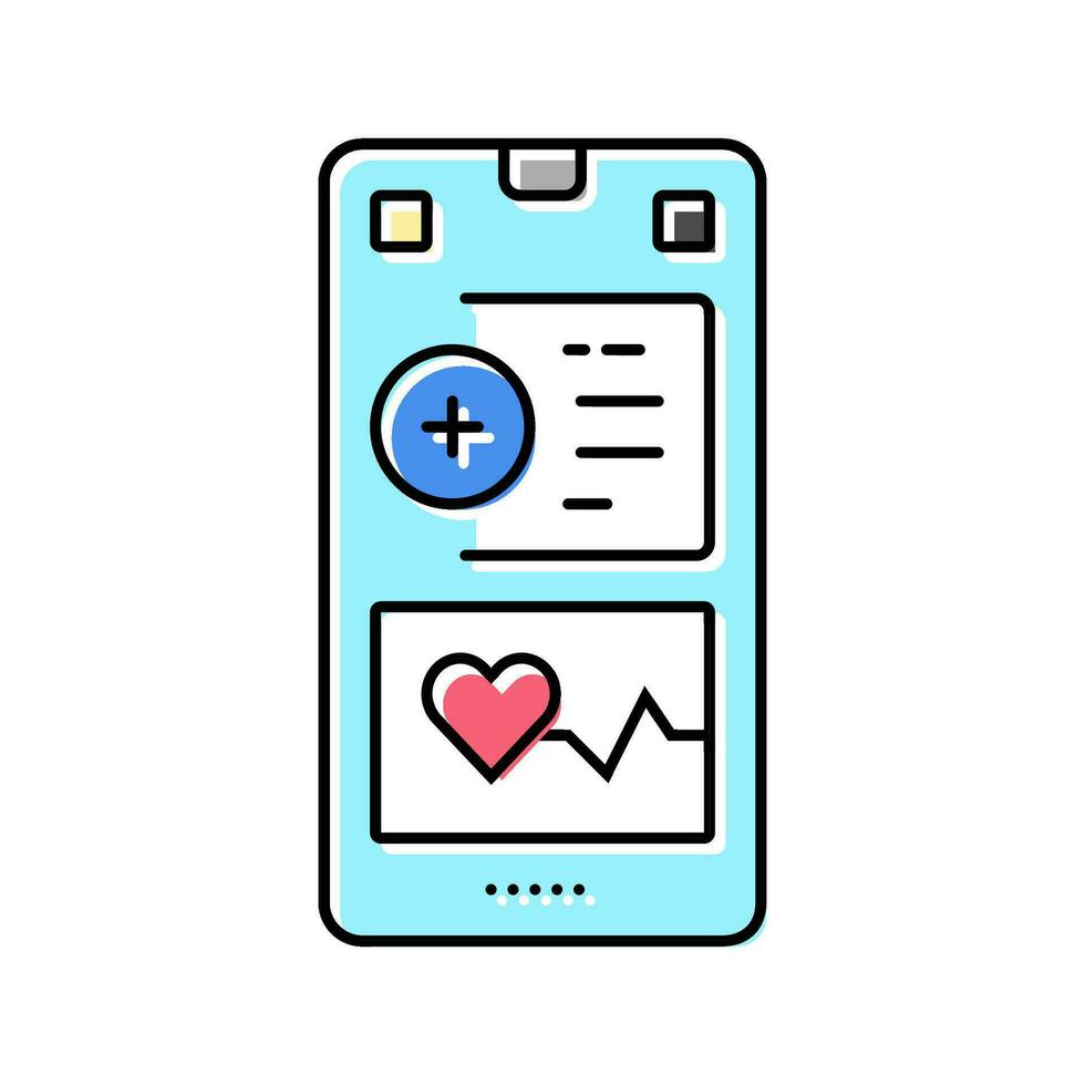 health monitoring app biomedical color icon vector illustration