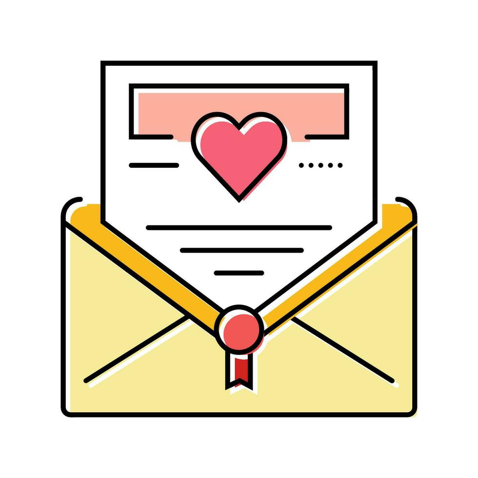 love letter color icon vector illustration