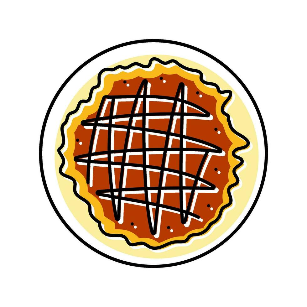 okonomiyaki japonés comida color icono vector ilustración