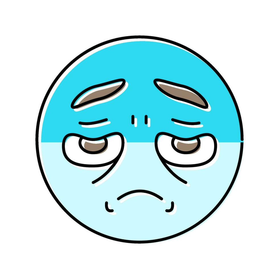 disappointed expression sad mood color icon vector illustration