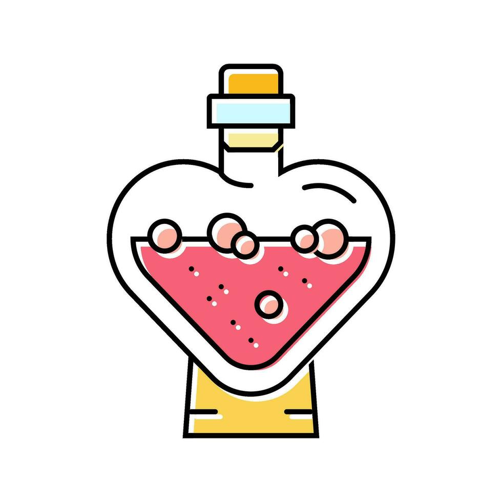 ilustración de vector de icono de color de poción de amor