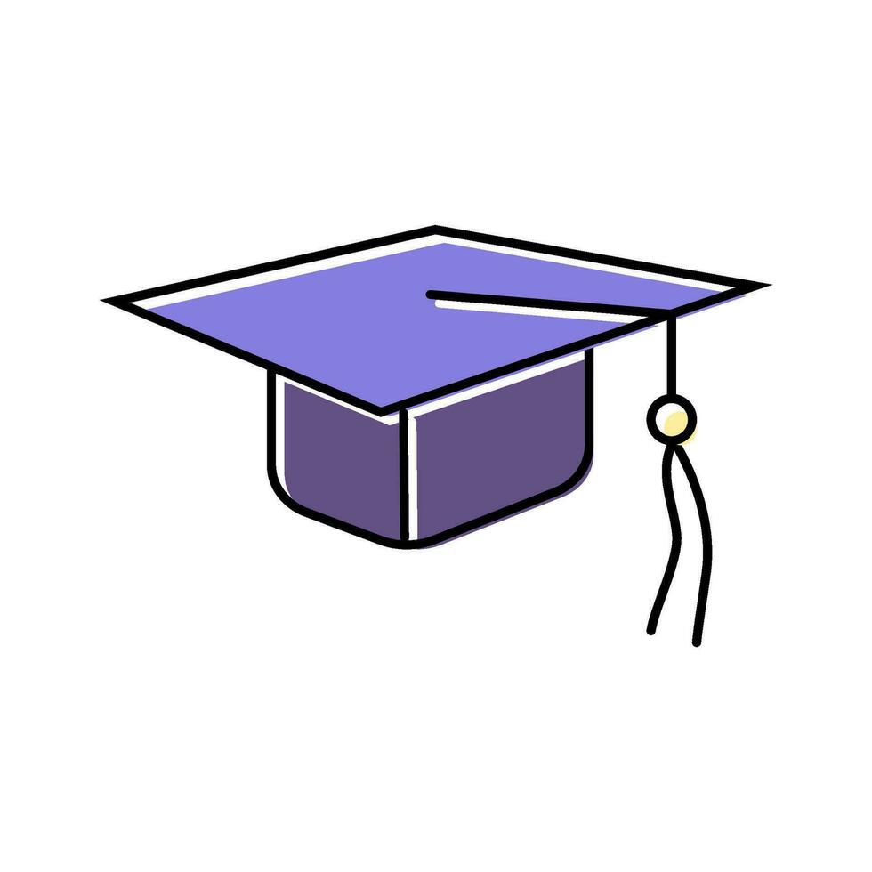 graduación sombrero gorra color icono vector ilustración