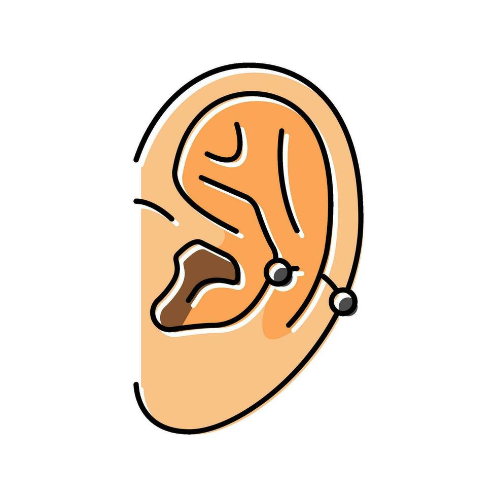 anti helix piercing earring color icon vector illustration