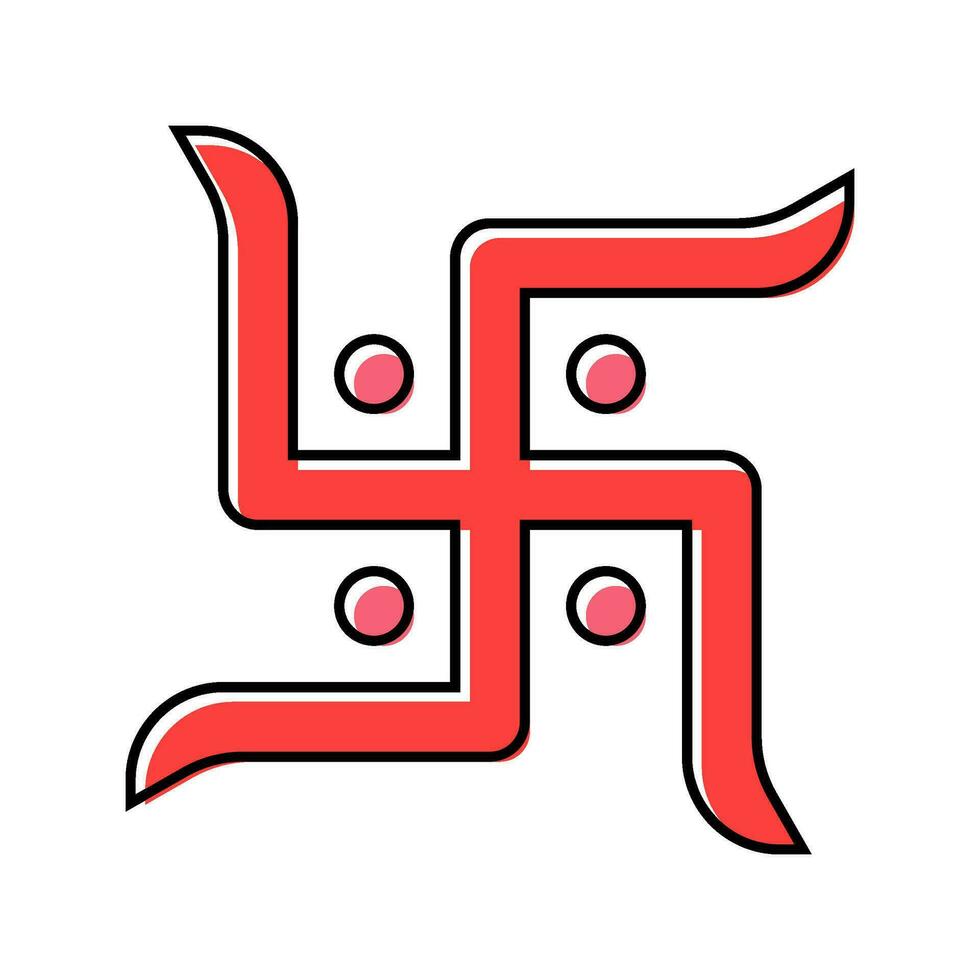 swastika hinduism color icon vector illustration