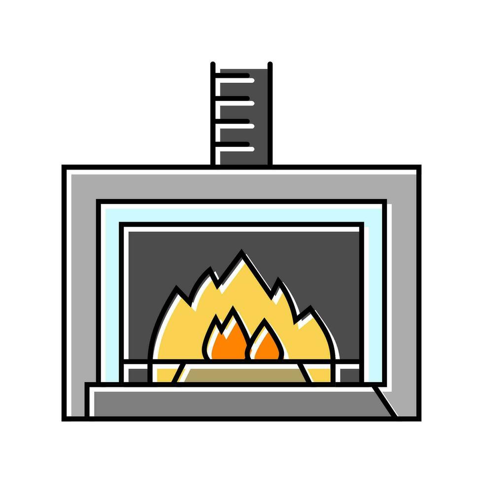 fireplace gas service color icon vector illustration