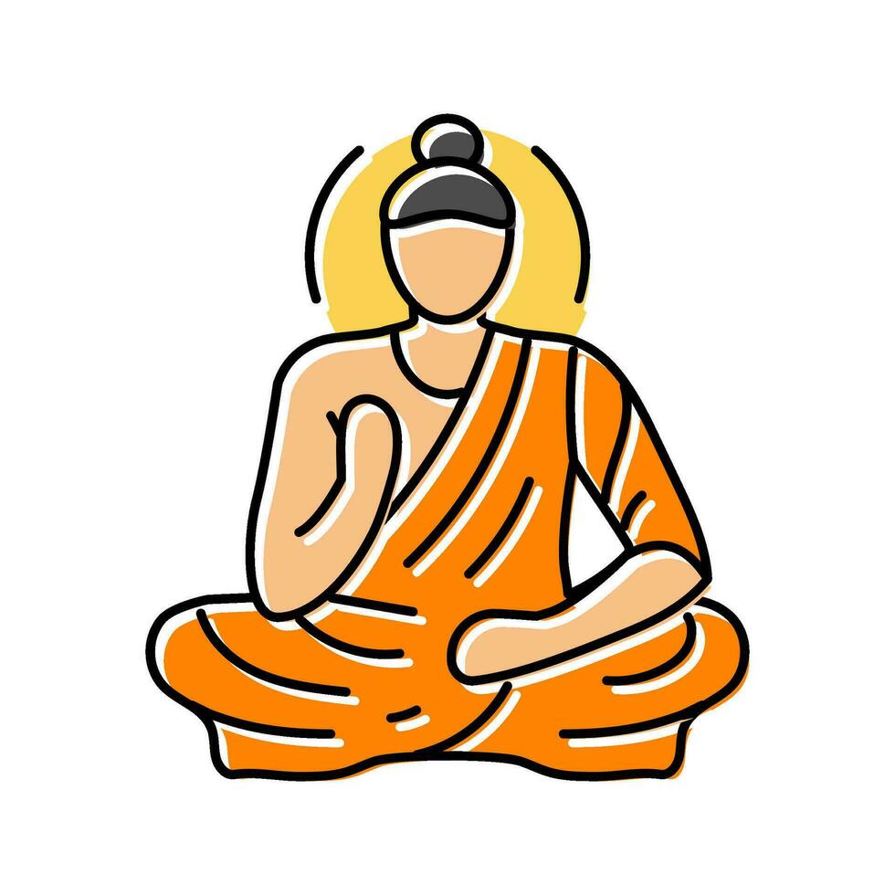 Buda Siddhartha gautama color icono vector ilustración