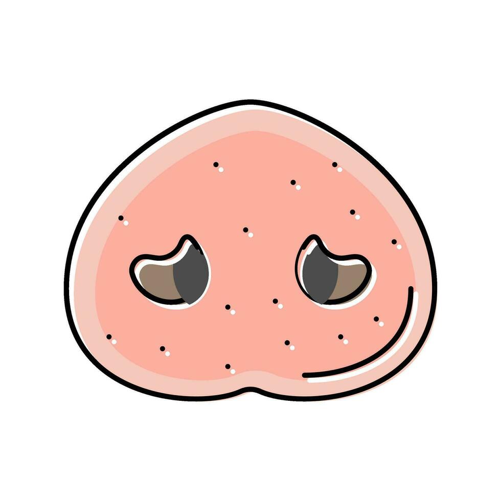 nose pig animal color icon vector illustration