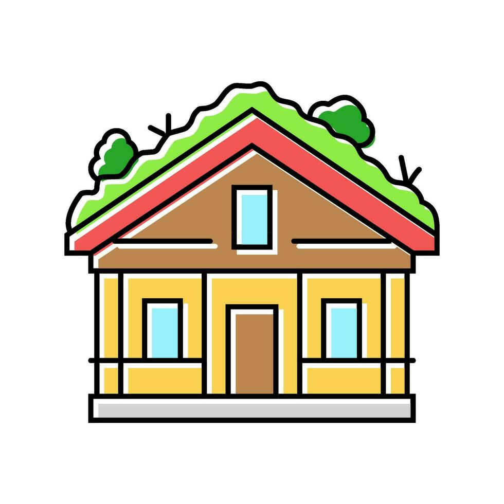 green roof environmental color icon vector illustration