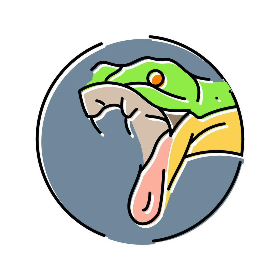 serpiente colmillos animal color icono vector ilustración