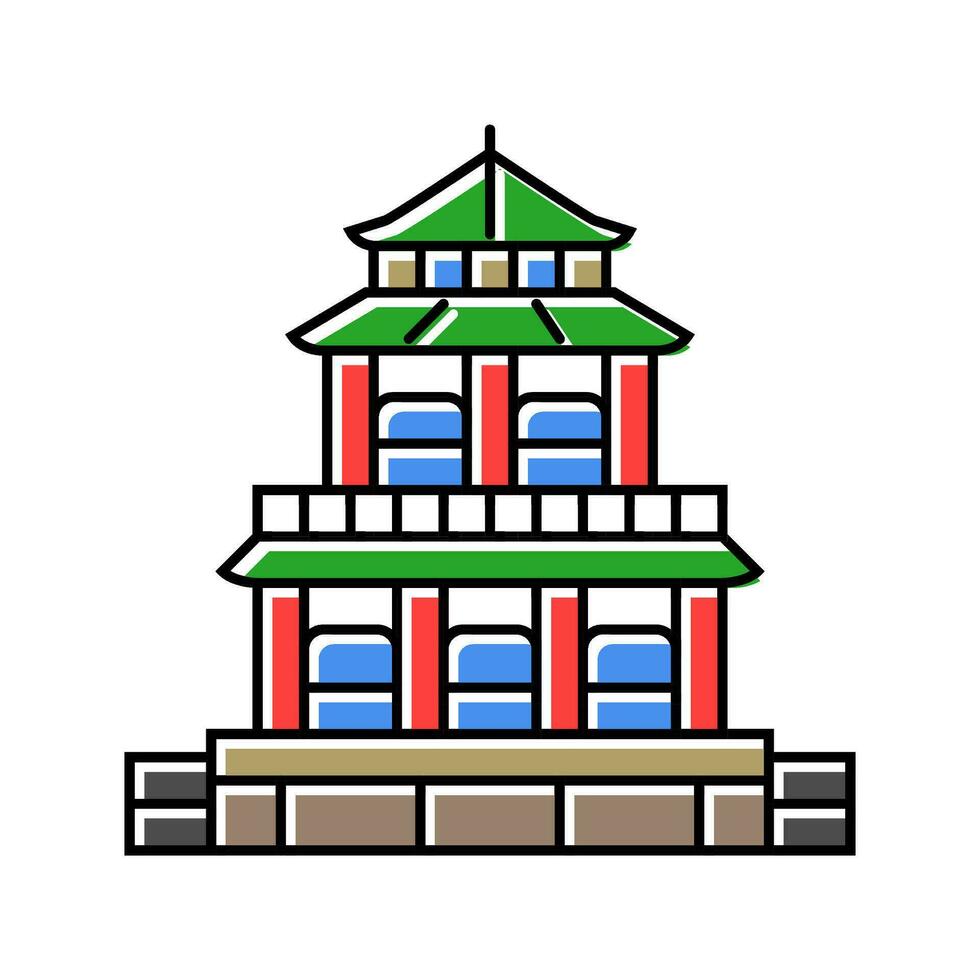 taoísta templo taoísmo color icono vector ilustración