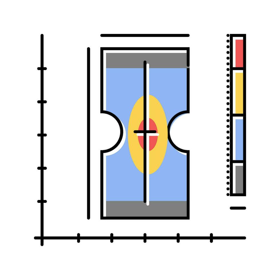 finito elemento análisis mecánico ingeniero color icono vector ilustración