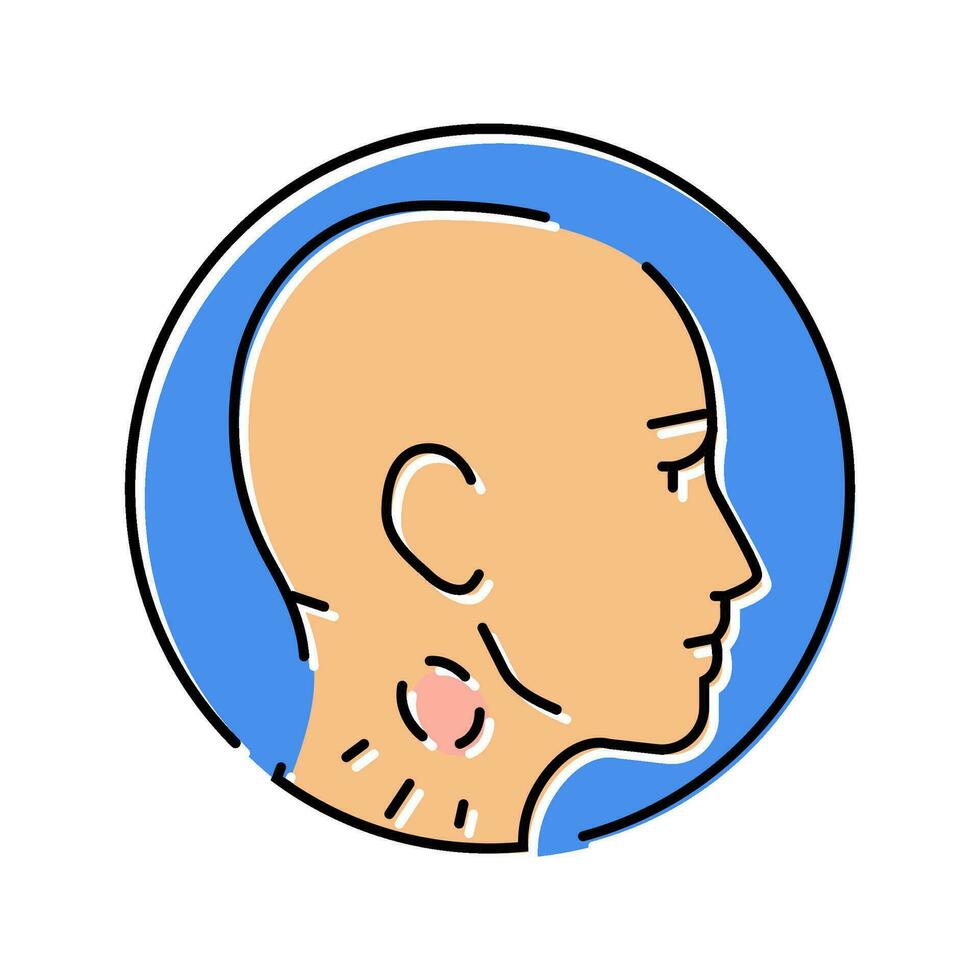 swollen tender glands disease symptom color icon vector illustration