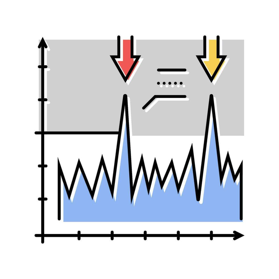 vibración análisis mecánico ingeniero color icono vector ilustración