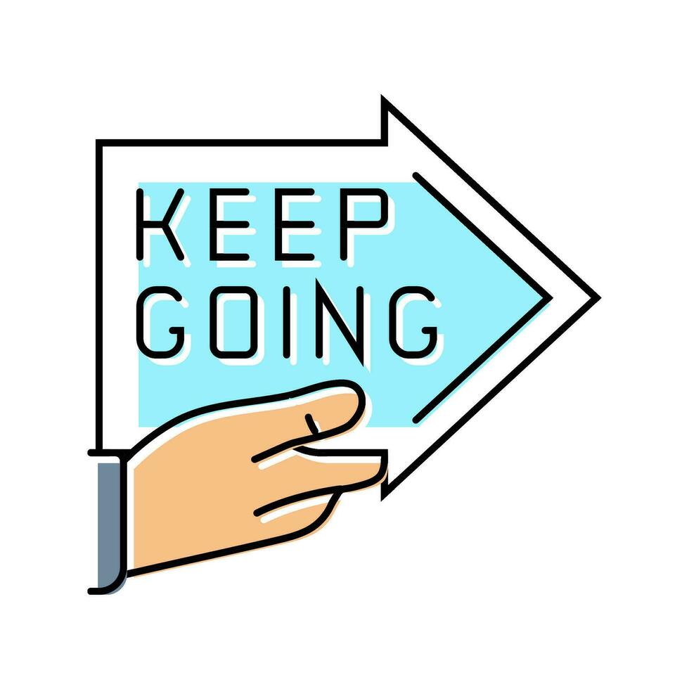keep going arrow succes challenge color icon vector illustration