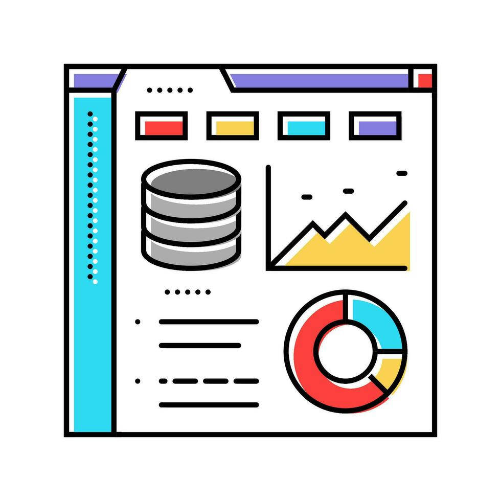 base de datos tablero color icono vector ilustración